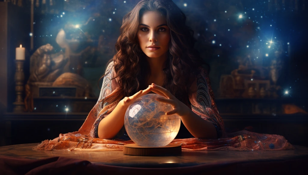 Fortune teller with a crystal ball